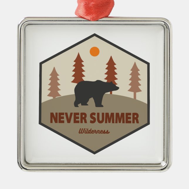 Never Summer Wilderness Colorado Bär Ornament Aus Metall (Vorne)