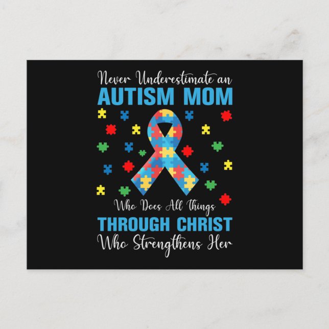 Never Underestimate an Autism Mom Who Does All Thi Einladungspostkarte (Vorderseite)