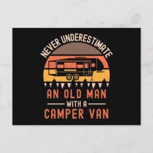 Never Underestimate An Old Man With A Camper Van Postkarte