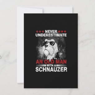 Never Underestimate An Old Man With A Schnauzer Dankeskarte