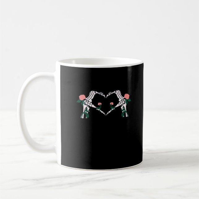 Never Wilts - Skeleton Hands-Rose Kaffeetasse (Links)