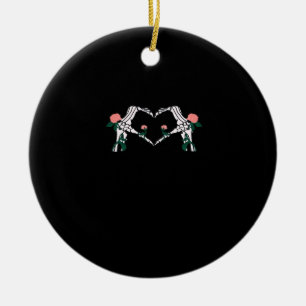 Never Wilts - Skeleton Hands-Rose Keramik Ornament
