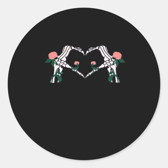 Never Wilts - Skeleton Hands-Rose Runder Aufkleber (Vorderseite)