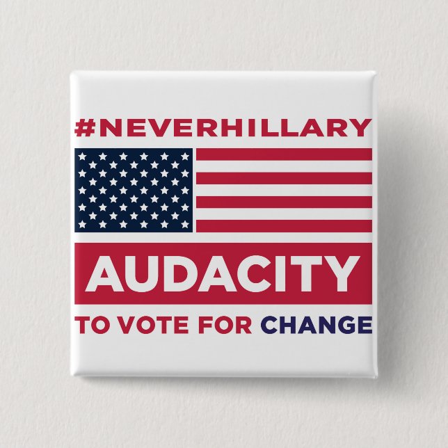 #NEVERHILLARY Knopf Button (Vorderseite)