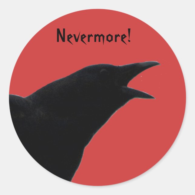 Nevermore Crow-Silhouette Runder Aufkleber (Vorderseite)