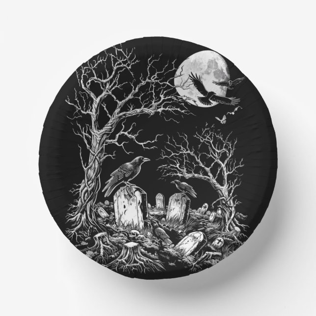 Nevermore Friedhof Pappteller (Vorderseite)