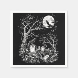 Nevermore Friedhof Serviette