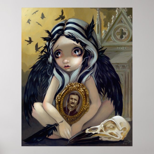 Nevermore gothic Poe Raven Fee Print Poster (Vorne)