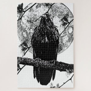 Nevermore Raven and the moon