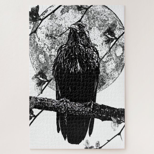 Nevermore Raven and the moon (Vertikal)
