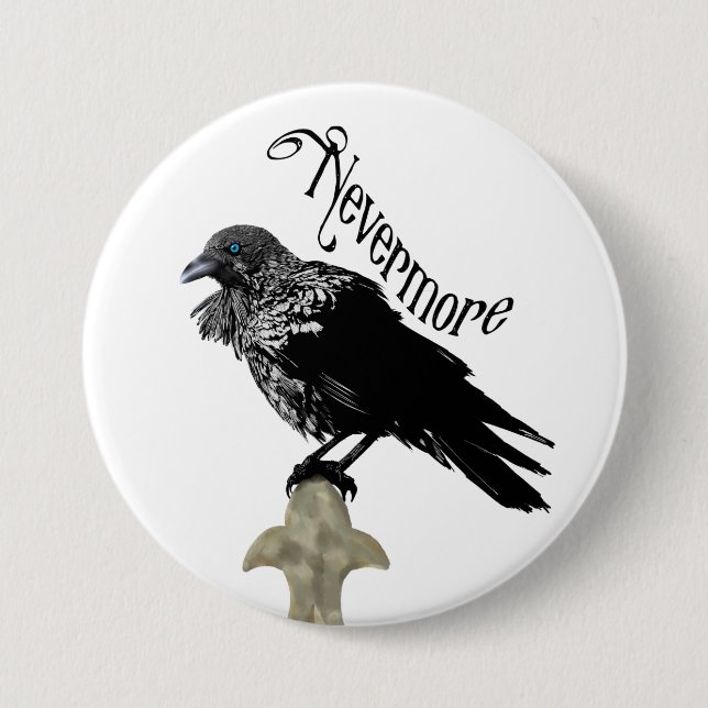 Nevermore Raven Button (Vorderseite)