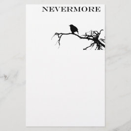 Nevermore Raven Gedicht Edgar Allan Pose Zitat Briefpapier