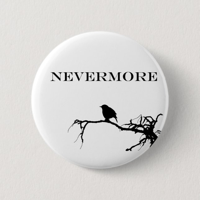 Nevermore Raven Gedicht Edgar Allan Pose Zitat Button (Vorderseite)