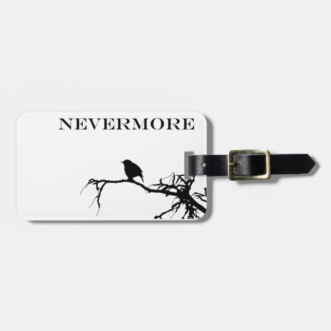 Nevermore Raven Gedicht Edgar Allan Pose Zitat Gepäckanhänger (Vorderseite horizontal)