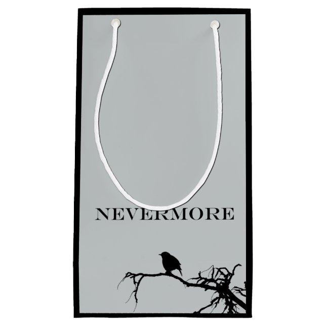 Nevermore Raven Gedicht Edgar Allan Pose Zitat Kleine Geschenktüte (Vorderseite)