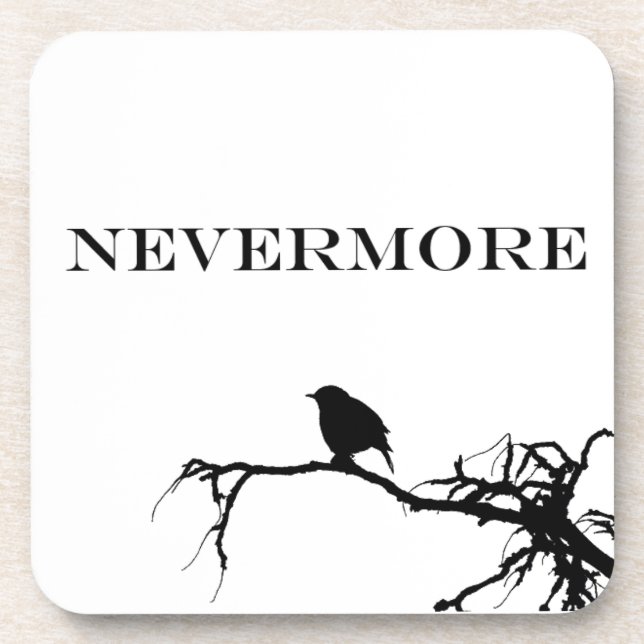 Nevermore Raven Gedicht Edgar Allan Pose Zitat Untersetzer (Vorderseite)