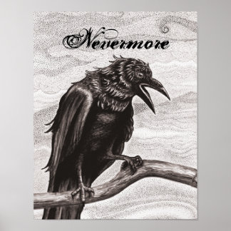 Nevermore Raven im Nebelposter Poster