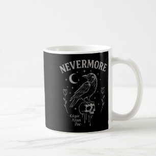 Nevermore Raven Skull Art, Gothic Edgar Allan Poe Kaffeetasse