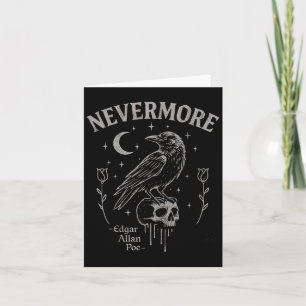 Nevermore Raven Skull Art, Gothic Edgar Allan Poe Karte