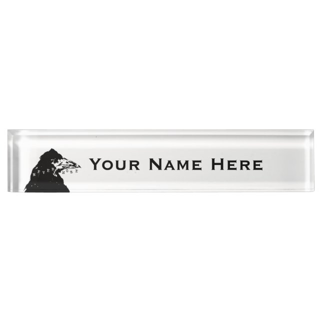 Nevermore Raven von Edgar Allan Poe Namensplakette (Vorderseite)