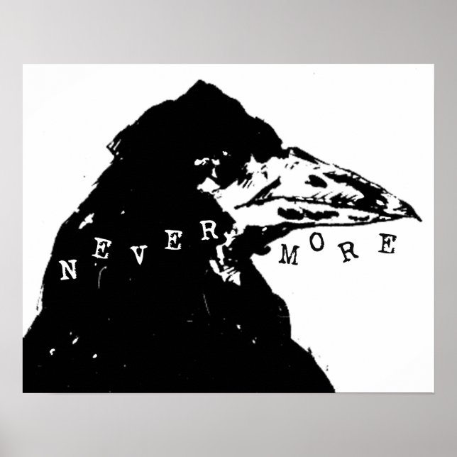 Nevermore Raven von Edgar Allan Poe Poster (Vorne)