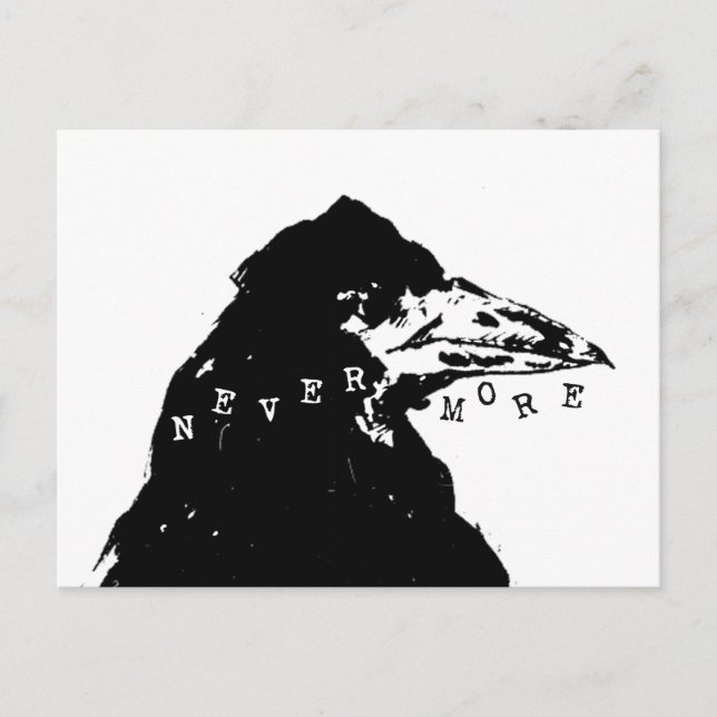 Nevermore Raven von Edgar Allan Poe Postkarte (Vorderseite)