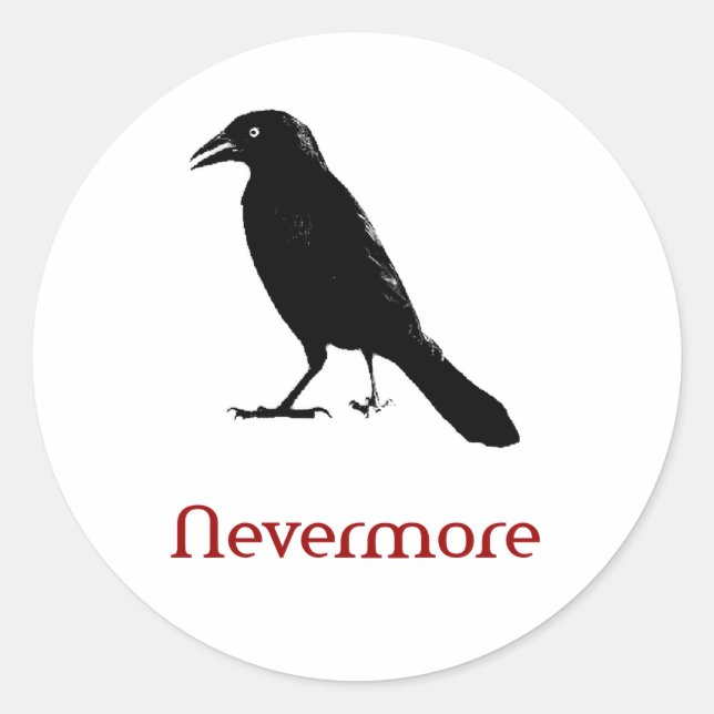 Nevermore Runder Aufkleber (Vorderseite)