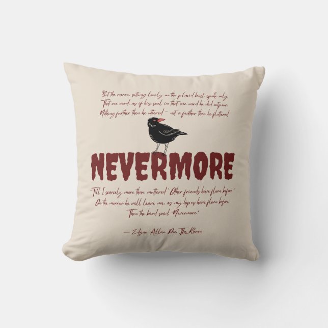 Nevermore Throw Pillow Kissen (Vorderseite)