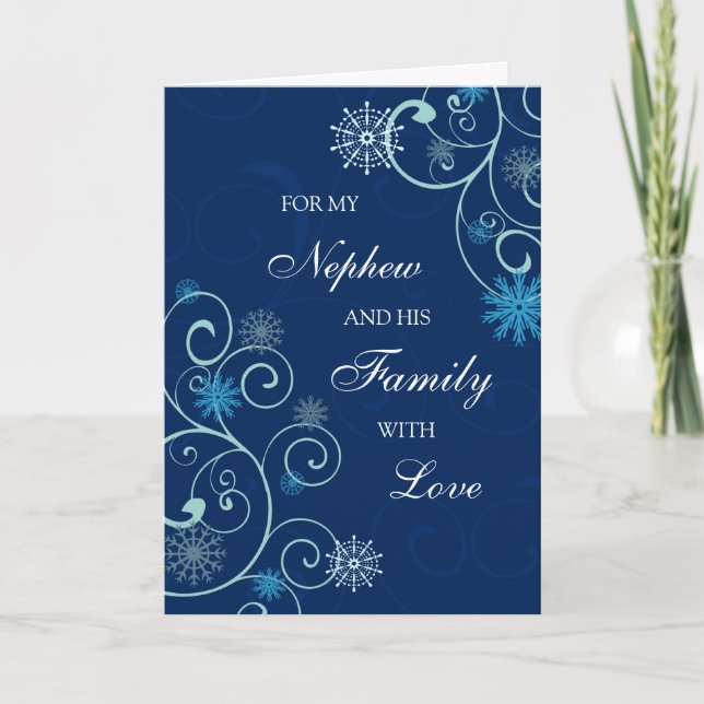 Neveu et sa carte de Joyeux Noël de famille (Devant)
