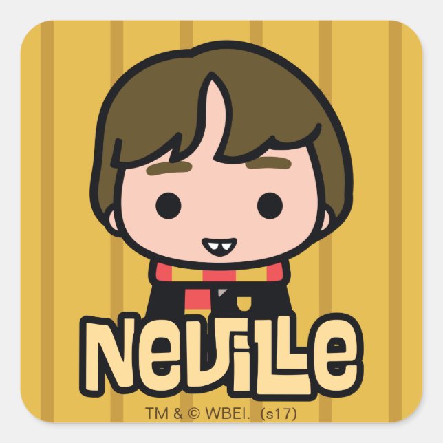 Neville Longbottom Cartoon Art Quadratischer Aufkleber (Vorderseite)