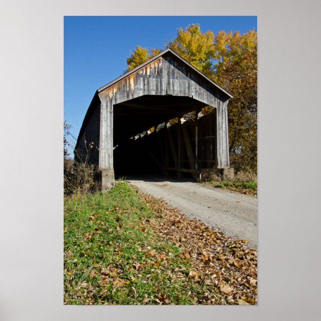Nevins Covered Bridge Parkplatz Landkreis Indiana Poster (Vorne)