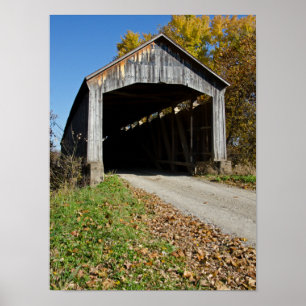 Nevins Covered Bridge Parkplatz Landkreis Indiana Poster
