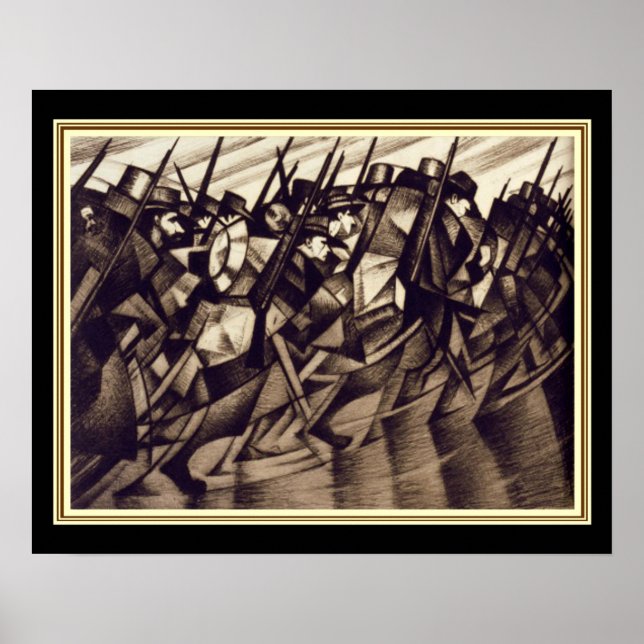 Nevinson "Retour aux tranchées" - Déco 16x20 (Devant)