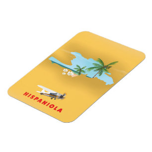 Nevis Karibik Insel Illustrierte Karte. Magnet