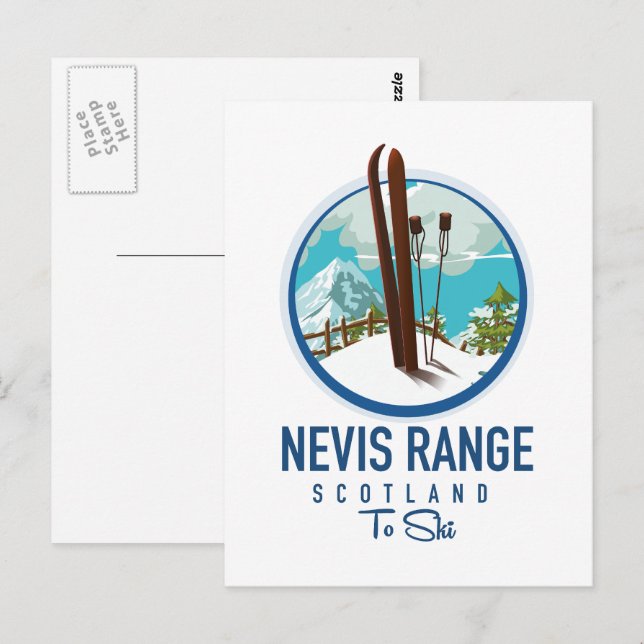 Nevis Range scotland Ski Logo Postkarte (Vorne/Hinten)