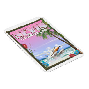 Nevis Urlaubsposter. Magnet