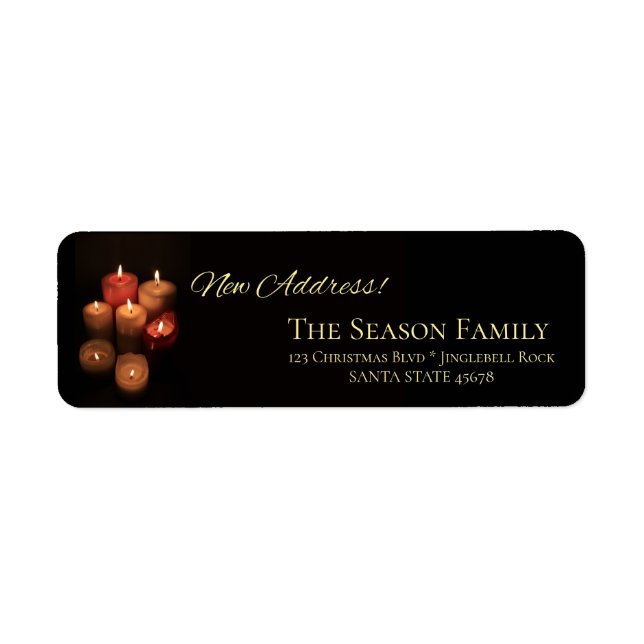 New Address Candles Weihnachtslabel (Vorne)