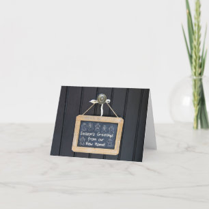 New Address Chalkboard Christmas Card Feiertagskarte