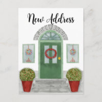 New Address Christmas Zuhause Postcard