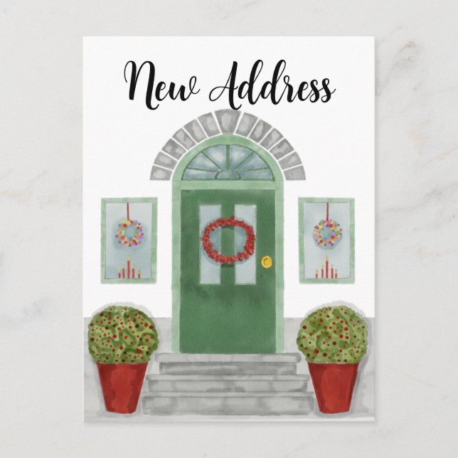 New Address Christmas Zuhause Postcard Postkarte (Vorderseite)