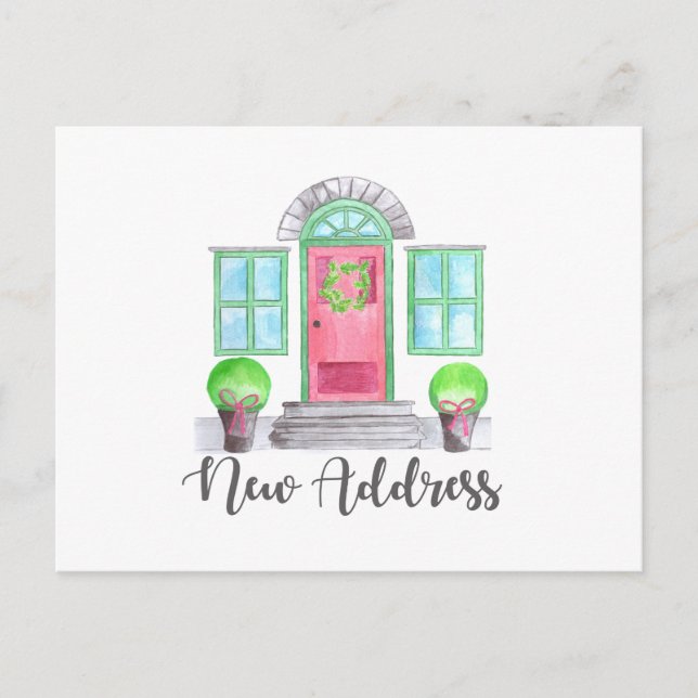 New Address Christmas Zuhause Postkarte (Vorderseite)