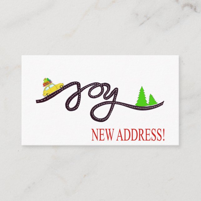 New Address Classic Christmas Car Begleitkarte (Vorderseite)