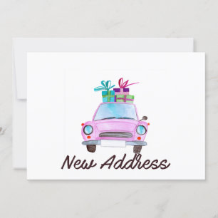New address Classic Christmas Car Einladung