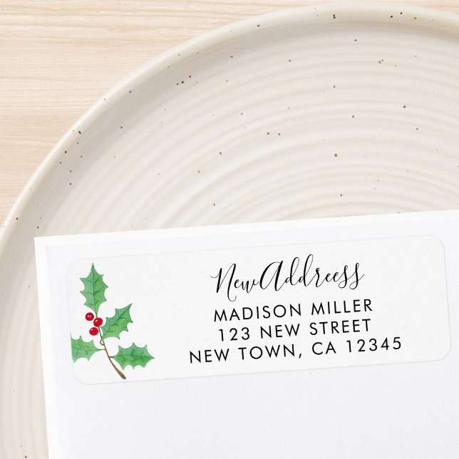 New Address Festive Holly Return Address (Von Creator hochgeladen)
