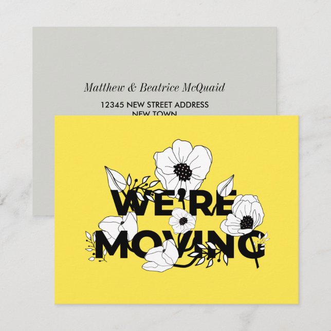 New Address Floral | Ankündigung der Beförderung (Vorne/Hinten)