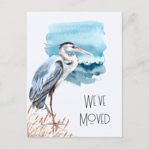 New Address Great Blue Heron Waterfront Moving Ankündigungspostkarte