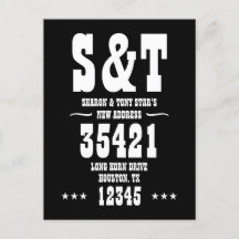 New Address Monogram Western Style Personalisiert