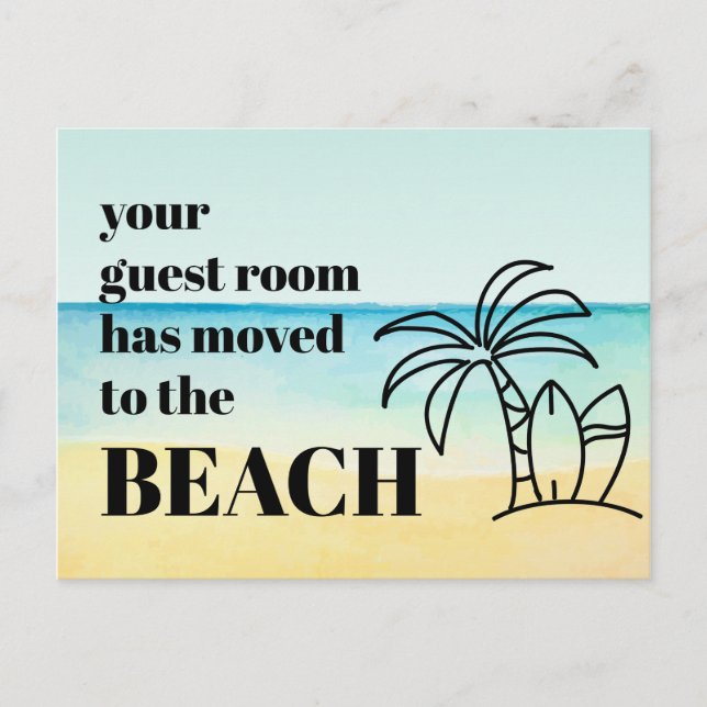 New Address Palm Tree Beach Szene bewegen Ankündigungspostkarte (Vorderseite)