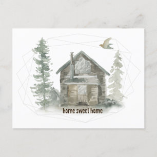 New Address Rustic Cabin Zuhause Sweet Zuhause Ankündigungspostkarte