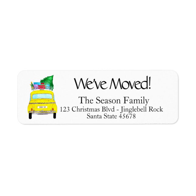 New Address Yellow Cab Taxi Christmas Ohrts (Vorne)